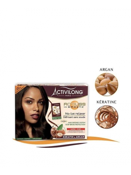 Activilong Actiliss Smooth Kit Défrisant Sans Soude Fort – Lissage Durable et Protecteur à l’Huile d’Argan