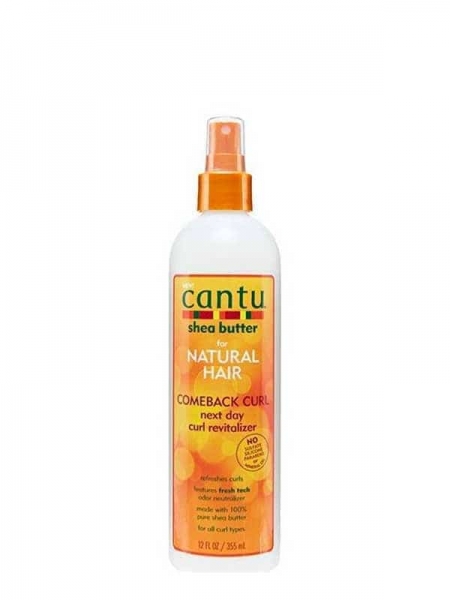 Cantu Comeback Curl Next Day Curl Revitalizer 355 ml – Spray Réactivateur de Boucles Sans Alcool