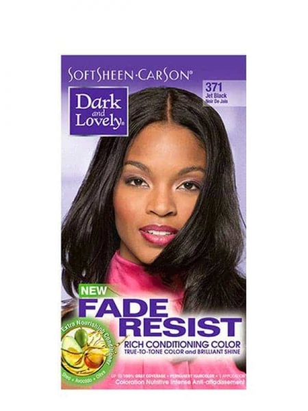 Dark and Lovely Fade Resist Jet Black 371 – Coloration Noir de Jais Nourrissante