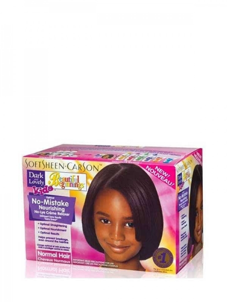 Dark & Lovely Beautiful Beginnings Kit Défrisant Sans Soude Enfants Cheveux Normaux – Lissage Doux et Protecteur