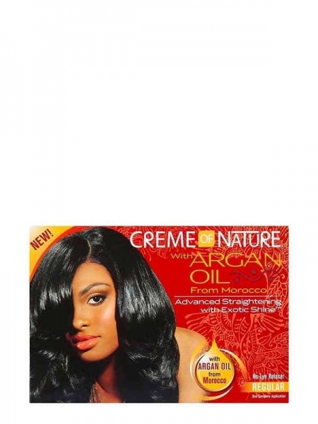 Kit Défrisant Cheveux Sans Soude À L'huile D'argan Formule Normale Creme of Nature