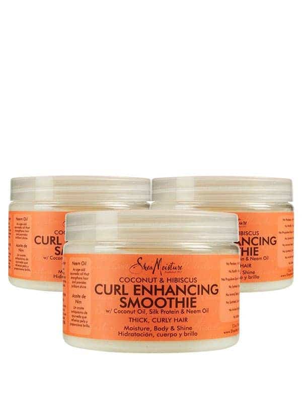 Lot de 3 Soins Coconut & Hibiscus Curl Enhancing Smoothie 340 ml Shea Moisture – Définition et Nutrition Cheveux Bouclés