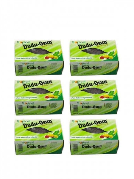 Lot de 6 Savons Noirs 150 g Dudu Osun Tropical Naturals – Nettoyant Naturel et Hydratant Peau & Cheveux Afro