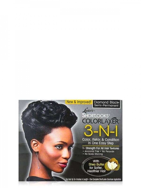 Luster’s ShortLooks Kit 3-en-1 Couleur Noir Semi-Permanente – Coloration, Assouplissement et Soin Nourrissant Cheveux Afro Luster’s ShortLooks Kit 3-en-1 Couleur Noir Semi-Permanente – Coloration, Assouplissement et Soin Nourrissant Cheveux Afro