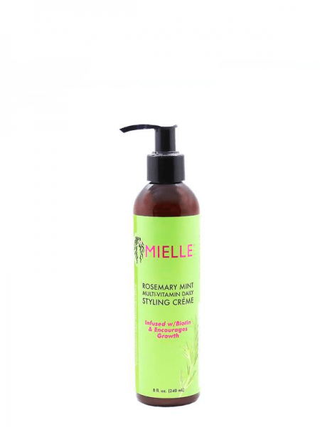 Mielle Organics Crème Coiffante Croissance Romarin & Menthe Poivrée 240 ml – Soin Stimulant et Fortifiant Cheveux Afro