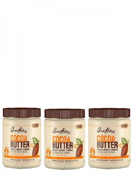 Queen Helene Cream Cocoa Butter 15 oz (1,47 kg) – Crème Hydratante au Beurre de Cacao (Pack de 3)