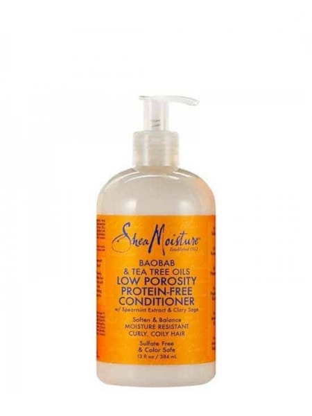 Shea Moisture Baobab & Tea Tree Après-Shampooing Low Porosity 384ml – Soin Hydratant Légèreté & Équilibre Cheveux à Faible Porosité