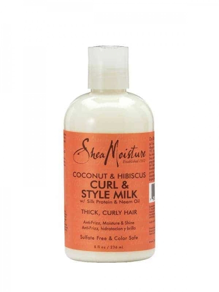 SheaMoisture Coconut & Hibiscus Curl & Style Milk 236 ml – Lait Coiffant Hydratant et Définisseur de Boucles