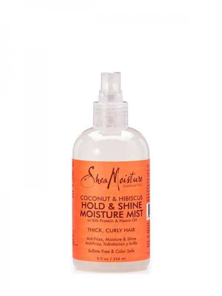 SheaMoisture Coconut & Hibiscus Hold & Shine Moisture Mist 236 ml – Spray Hydratant Brillance et Fixation Légère