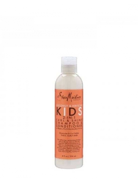 SheaMoisture Coconut & Hibiscus Kids 2-in-1 Shampoo & Conditioner 236 ml – Shampooing et Après-Shampooing Doux Enfants