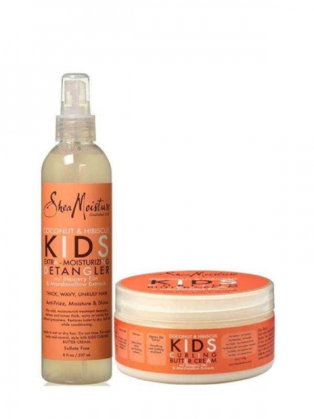 SheaMoisture Coconut & Hibiscus Kids Duo Démêlant & Coiffant – Soin Complet Hydratation et Définition Boucles Enfants